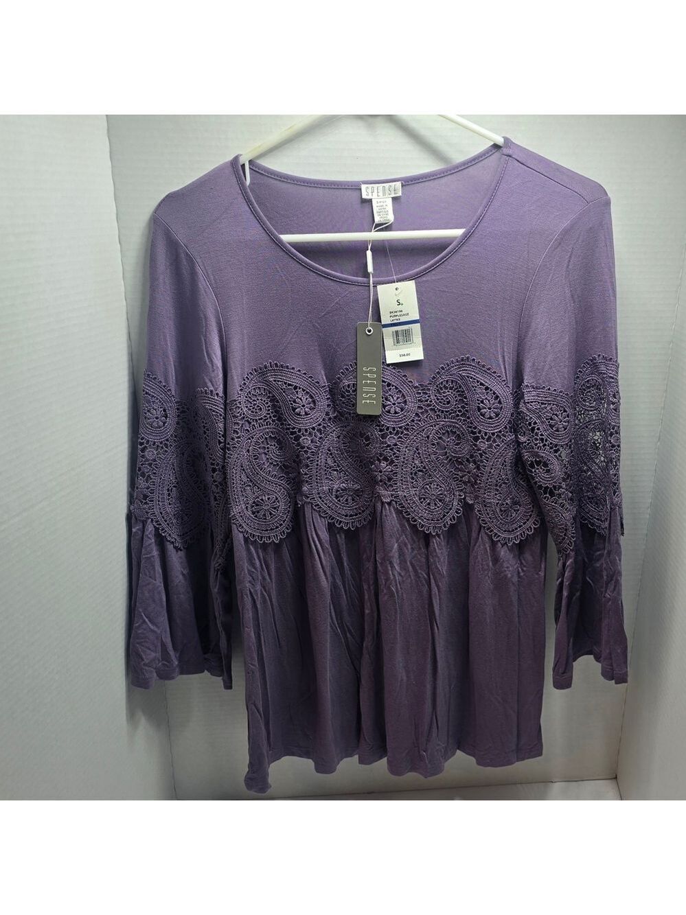 Spense Lavender Lace Detail Blouse